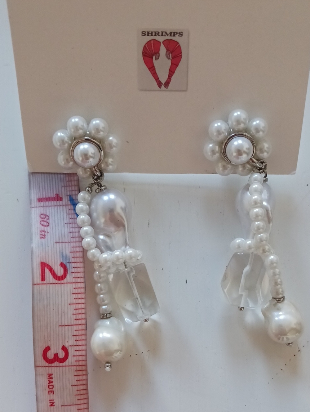 Shrimps Alloy/bead Pearl Cluster Earrings - Cream / Silver With Dust Bag And Box - Picture 10 of 10